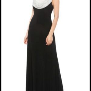 Calvin Klein Black & White Sequence Evening Gown – Size 2